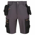 The RG366 work shorts from Regatta Professional, available in gray and black, feature multiple pockets and zippers for enhanced utility and functionality.