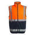 The Regatta High Visibility RG472 is an orange and black safety vest featuring reflective strips and a front zipper.