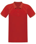 Regatta Standout RG524 red polo shirt with short sleeves, a collar, and three buttons.