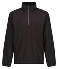 Introducing the Regatta Professional RG582: a black pullover featuring long sleeves, a high collar, and a stylish quarter-zip design.