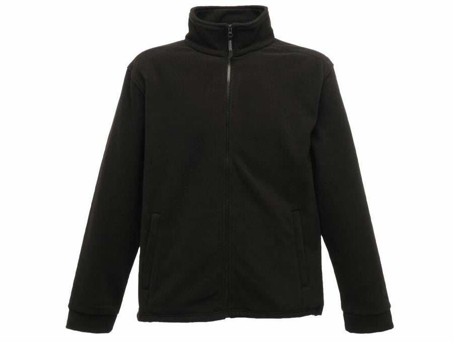 A fleece jacket from Regatta Classics, model RG601, featuring a zip-up design in black with a high collar and two front pockets.