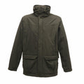 A dark green RG603 jacket from Regatta Professional featuring a front zipper, high collar, and two large pockets.