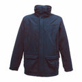 The product on display is the Regatta Professional RG603, a dark-colored, long-sleeved jacket featuring a high collar and multiple pockets, beautifully showcased against a white background.
