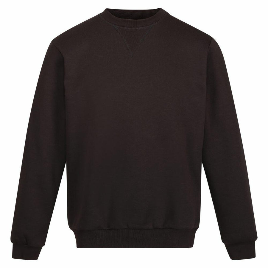 A crewneck sweatshirt with long sleeves in plain black by Regatta Professional, model RG614.