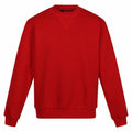 The RG614 by Regatta Professional is a plain red crewneck sweatshirt featuring long sleeves and ribbed cuffs.