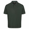 The RG617 polo shirt by Regatta Professional is a plain dark green design, featuring short sleeves, a collar, and a three-button placket.