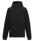 A black hoodie featuring a large front pocket and a subtle chest graphic with the Regatta Pro logo plus a pattern of dots and lines.