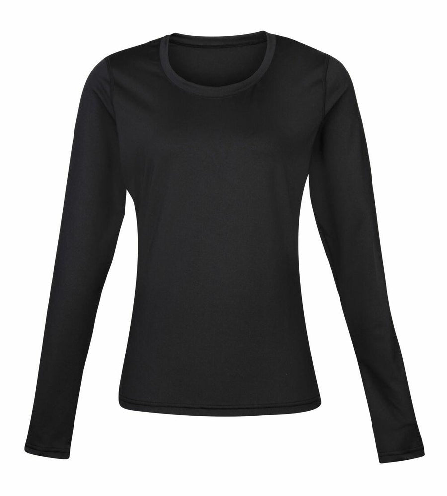 RH003 by Rhino, a black long-sleeve t-shirt featured on a plain white background.