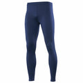 The RH011 leggings from Rhino feature a simple navy blue design with a fitted, elastic waistband and full-length legs, displayed against a white background.