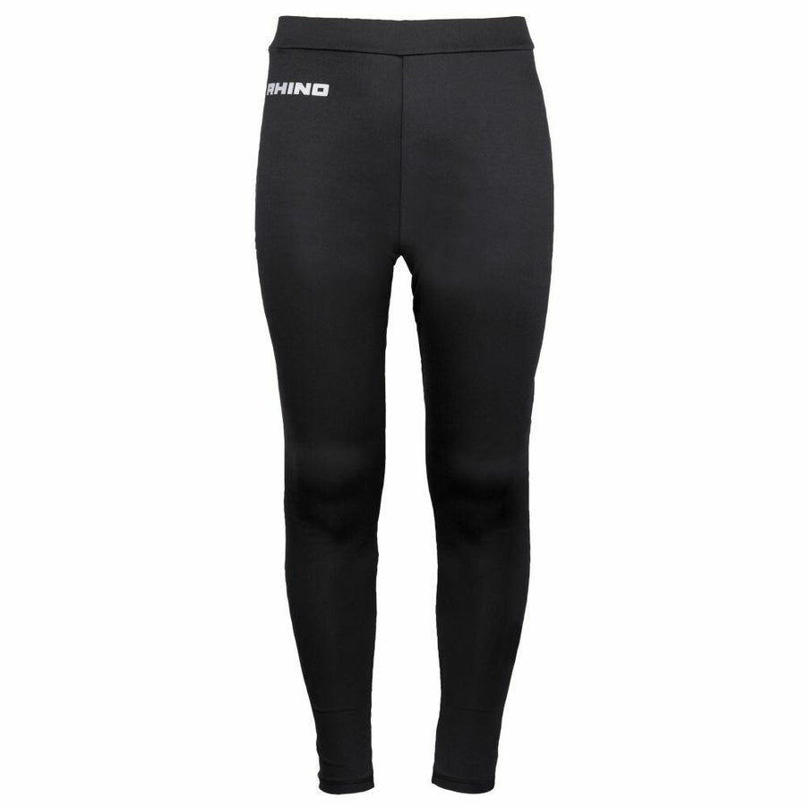Rhino's RH11B black athletic leggings featuring a discreet logo near the waistband.