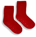 Ribbon RI009 red socks featuring non-slip grips on the soles.