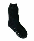 A single black Ribbon brand RI016 sock with gray non-slip dots on the bottom.