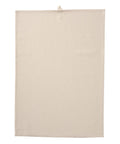 A beige rectangular Towels serviette is laid flat on a white background, featuring a small hanging loop at the top centre edge.