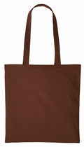 The Nutshell RL100, a plain brown tote bag with long handles, is displayed against a white background. The bag boasts a straightforward, unadorned design and seems to be crafted from a robust fabric.