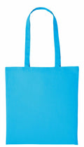 A Nutshell RL100 tote bag, featuring a plain, solid blue design with two handles.