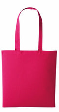 A vibrant pink RL100 tote bag by Nutshell featuring long handles, displayed against a white background.