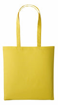 A Nutshell RL100 plain yellow tote bag with long handles, shown against a white background.