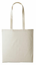 A Nutshell RL100 canvas tote bag in a simple light beige color, featuring long handles, displayed against a white background.