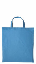 A Nutshell RL110 tote bag in plain blue with short handles, set against a white background.