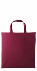 Displayed against a white background is the RL110 tote bag by Nutshell, featuring two handles and a plain maroon design without any logos or patterns.