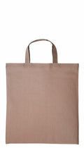 A Nutshell RL110, a simple, brown fabric tote bag featuring two handles, set against a white background.