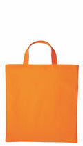 A vibrant orange Nutshell RL110 tote bag featuring a minimalist design and two handles, showcased on a plain white background.