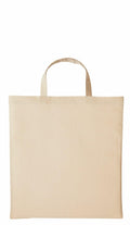 A Nutshell RL110 tote bag, featuring a simple beige design with short handles, set against a white background.