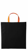 A Nutshell RL130 tote bag in black with orange handles.