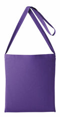 Introducing the RL400 from Nutshell: a durable, solid purple tote bag featuring a single long strap for easy shoulder carrying. The design remains sleek and understated, with no patterns or logos.