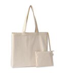 The "Bags" set includes a plain beige canvas tote with two handles and a matching zippered pouch, both displayed against a white background.