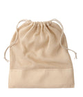 A beige cotton bag named "Bags" features a mesh upper part and solid fabric lower section, displayed on a white background.