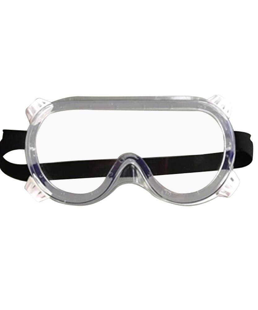 RV05X clear safety goggles by Result Essential Hygiene PPE with a black elastic band.
