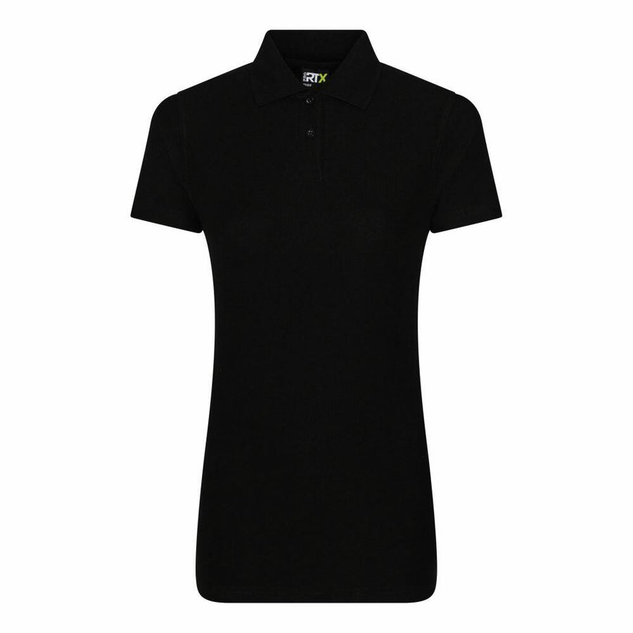 RX01F by ProRTX, a black short-sleeve collared shirt, displayed on a white background.