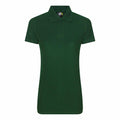 The ProRTX RX01F is a dark green women's polo shirt featuring a collar and short sleeves, showcased on a plain white background.