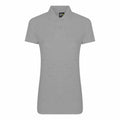 The RX01F polo shirt by ProRTX features a plain gray design with short sleeves and a collar, shown against a white background. It has a three-button placket and offers a fitted silhouette.