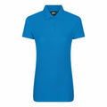 A plain blue short-sleeve polo shirt, model RX01F by ProRTX, featuring a collar and three buttons on the front. The shirt is displayed against a white background.