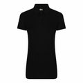 RX05F by ProRTX is a black short-sleeve polo shirt featuring a buttoned collar, shown against a white background.
