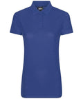 The RX05F from ProRTX is a blue polo shirt featuring short sleeves, a collar, and a three-button placket, presented against a white background.