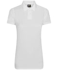 The RX05F from ProRTX is a minimalistic white short-sleeve polo shirt featuring a collar and buttons, displayed against a white background.