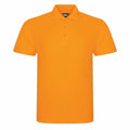 The RX101 is an orange polo shirt by ProRTX featuring short sleeves and a buttoned collar.
