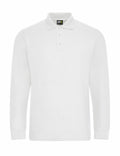 The RX102 by ProRTX is a classic white long-sleeve polo shirt featuring a button-up collar, showcased against a white backdrop.