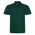A plain RX105 polo shirt in dark green featuring short sleeves and a three-button collar from ProRTX.
