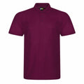 The RX105 by ProRTX is a plain maroon polo shirt featuring a collar and buttoned placket, displayed on a white background.