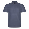 ProRTX's RX105 short-sleeve polo shirt is displayed against a white background and features a gray color, collar, and three-button placket. The fabric looks smooth and lightweight, making it ideal for casual or semi-formal wear.