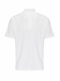A RX109 polo shirt from ProRTX, featuring a plain white design with a collar and three buttons, displayed on a white background.