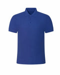 A plain blue short-sleeve polo shirt with a collar and three buttons down the front from ProRTX's RX110 line. The fabric appears smooth and slightly structured.