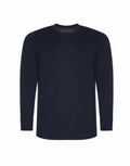 A ProRTX RX152 plain black long-sleeve T-shirt with a round neck is displayed on a white background.