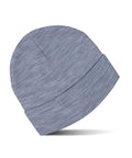 A light grey Beanies knitted hat with a folded brim is displayed on a plain white background, angled to showcase its shape and texture.
