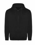 A black ProRTX RX351 zip-up hoodie featuring front pockets and a drawstring hood, displayed on a plain background.