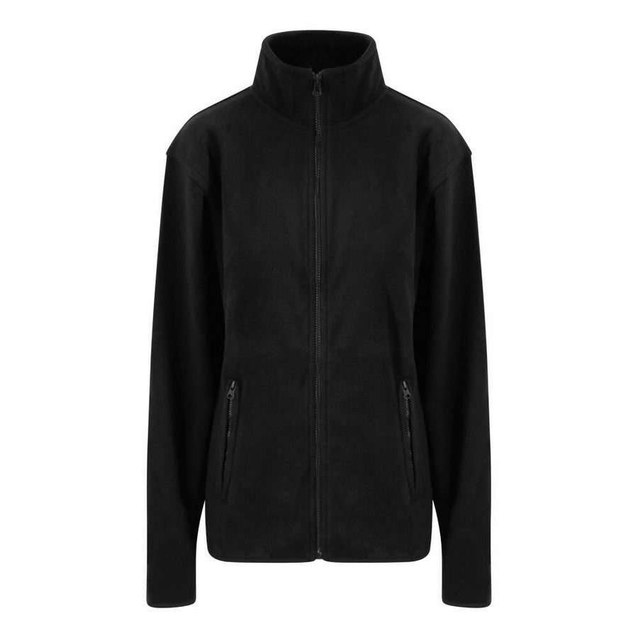 RX401 by ProRTX is a black zip-up jacket featuring a high collar and two zippered front pockets, showcased on a plain white background.